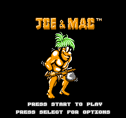 Joe & Mac Title Screen